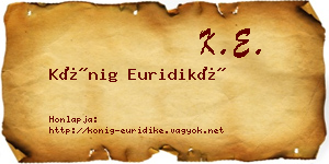 Kőnig Euridiké névjegykártya